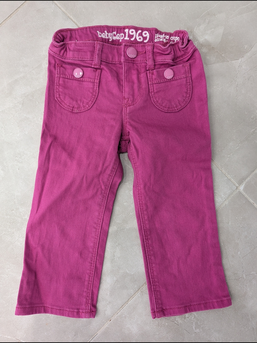 4/$20 babyGap 1969 Magenta Straight Leg Pants – Baby Girls Size 18–24M